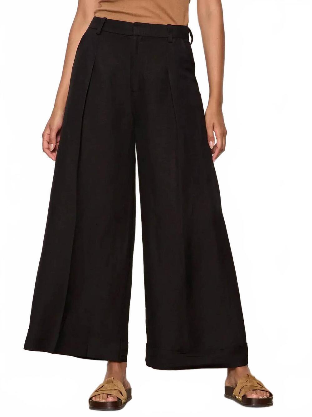 NEW SANCTUARY terrace linen pant in black